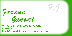 ferenc gacsal business card